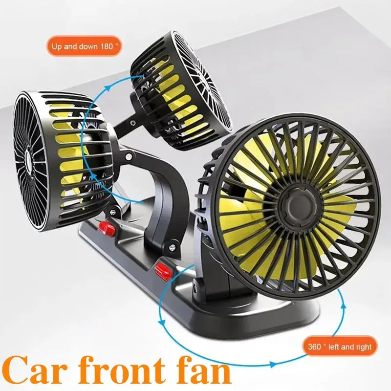 New Car Interior Decorative Fan 5V/24V/12V Cooling Car Fan 2-Speed Adjustment Rotatable 360° Powerful Quiet Automatic Cooler Fan