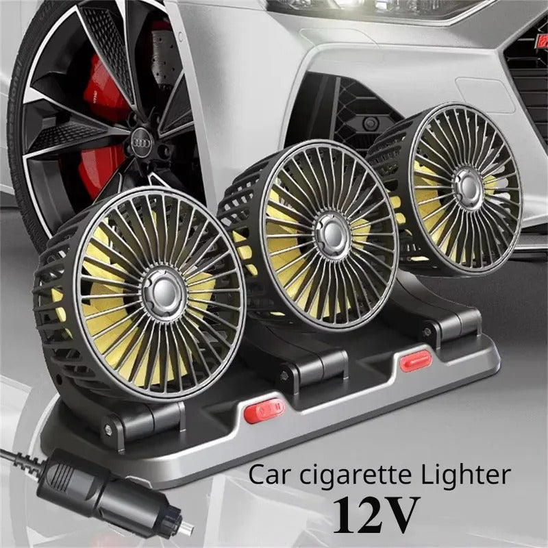 New Car Interior Decorative Fan 5V/24V/12V Cooling Car Fan 2-Speed Adjustment Rotatable 360° Powerful Quiet Automatic Cooler Fan