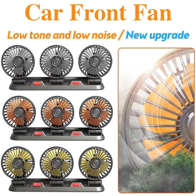 New Car Interior Decorative Fan 5V/24V/12V Cooling Car Fan 2-Speed Adjustment Rotatable 360° Powerful Quiet Automatic Cooler Fan