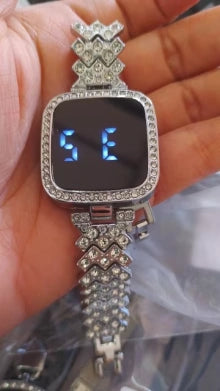 Open media 1 in modal Open media 2 in modal Open media 3 in modal Open media 4 in modal Open media 5 in modal Open media 6 in modal My Store Ladies Luxury Diamond Watch Steel Band Diamond Touch Screen LED Electronic Watches